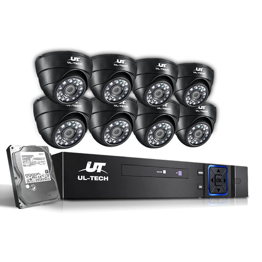 NNEDSZ -CCTV Security System 2TB 8CH DVR 1080P 8 Camera Sets